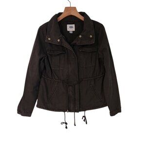 Old Navy Jacket‎ Military Jacket Moto Dark Green Lightweight Women's Sz Small